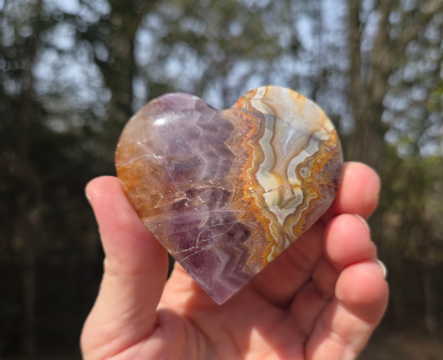 Amethyst Agate Hearts