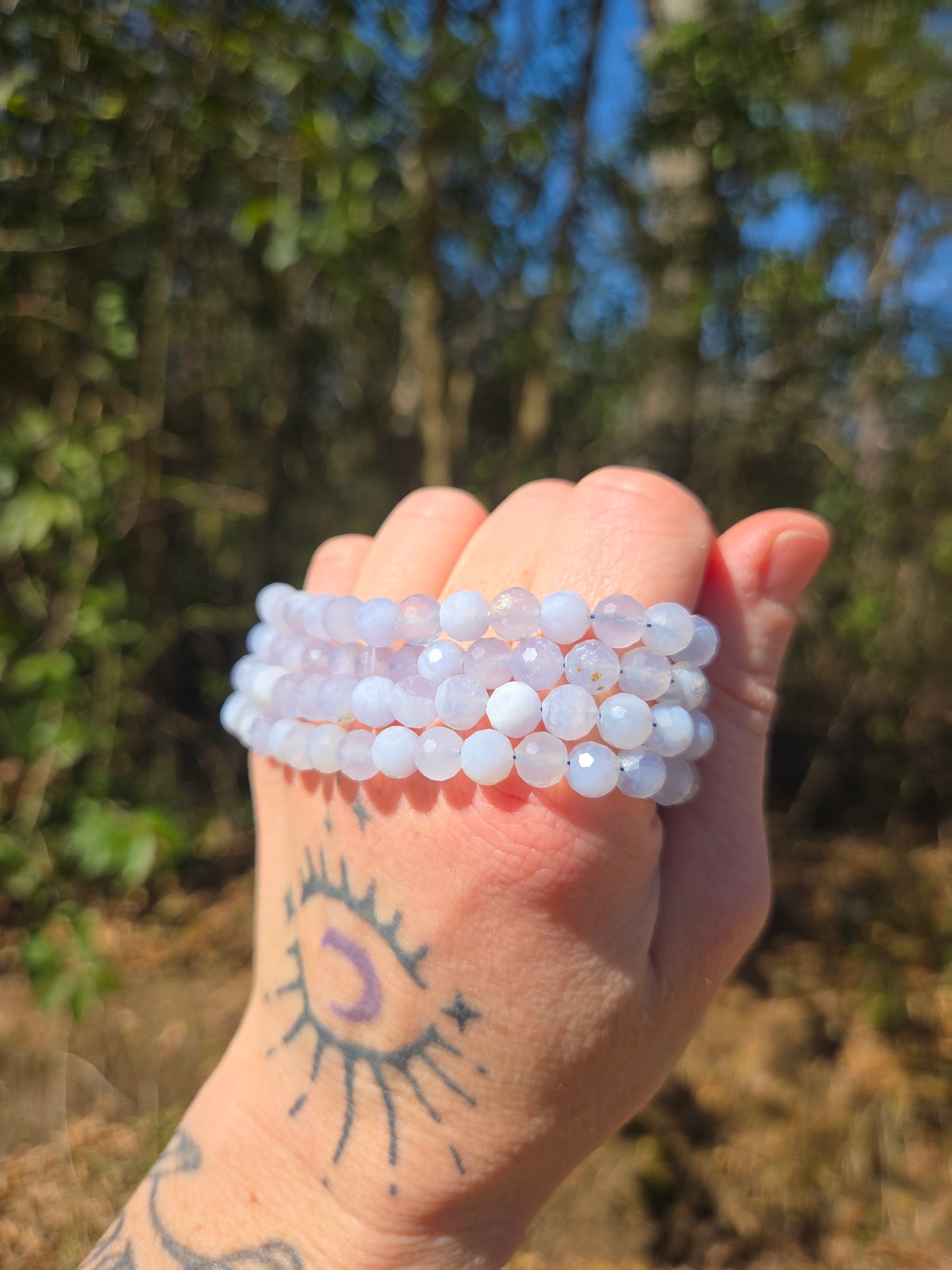 Faceted Blue Lace Agate Bracelets
