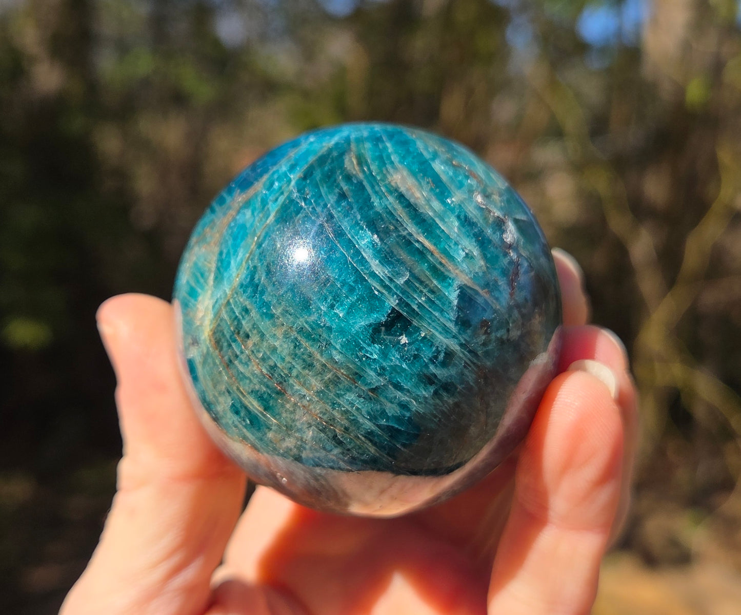 Blue Apatite Sphere