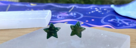 Moss Agate Star 🌟 Earrings