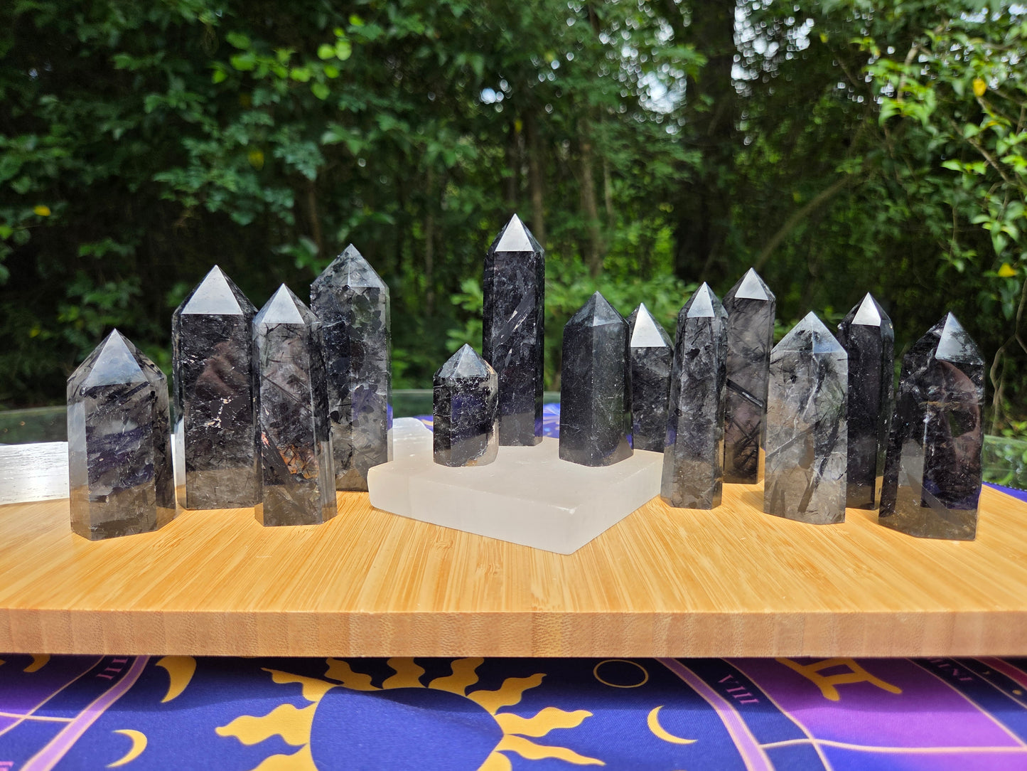 Black Rutilated Quartz Towers