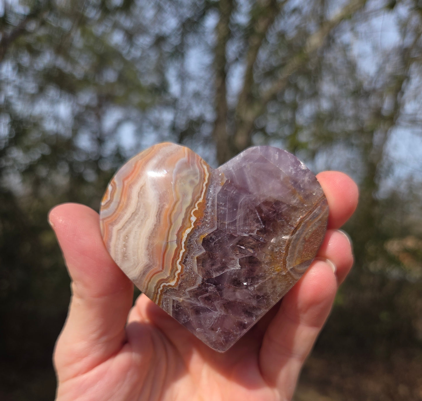 Amethyst Agate Hearts