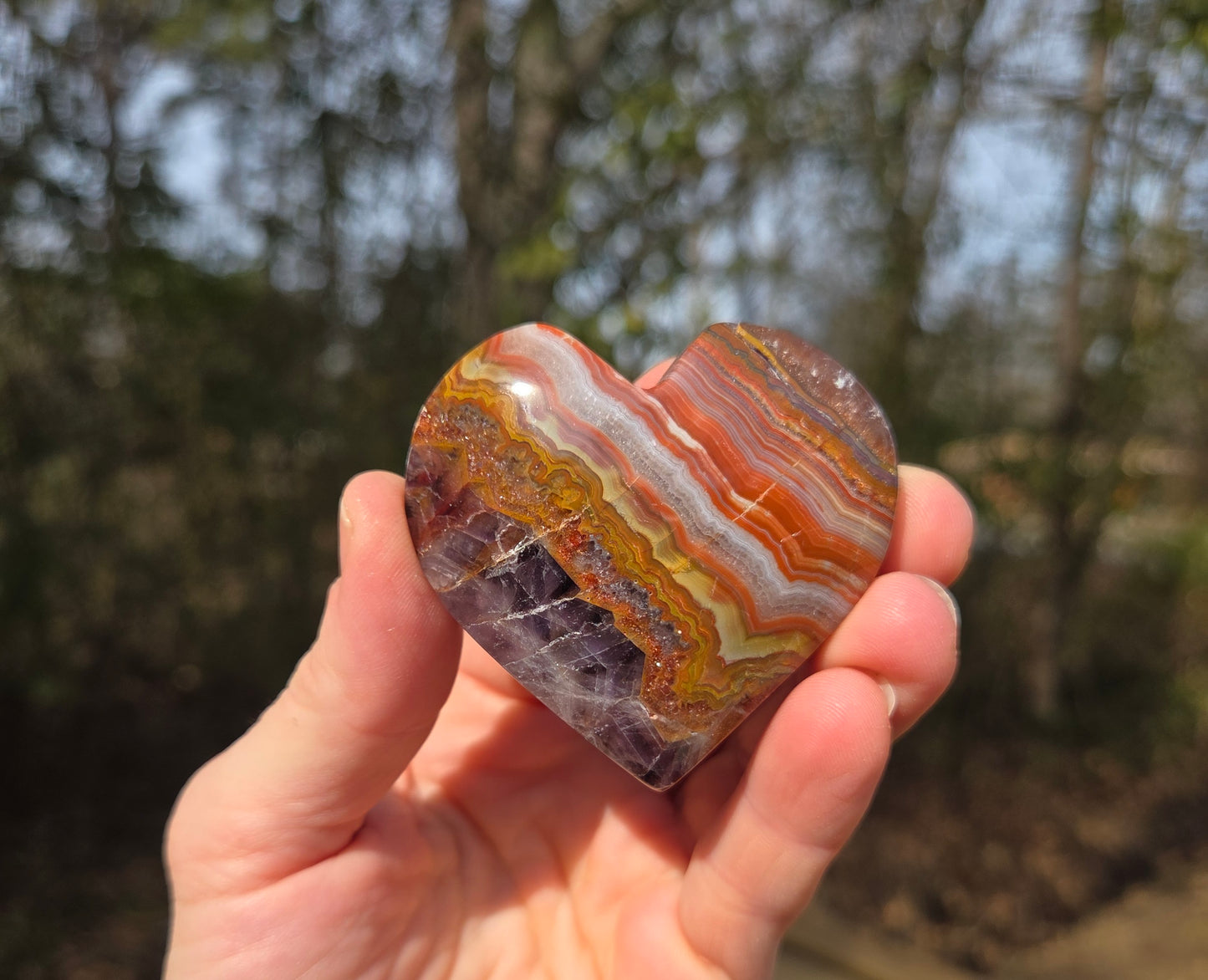 Amethyst Agate Hearts
