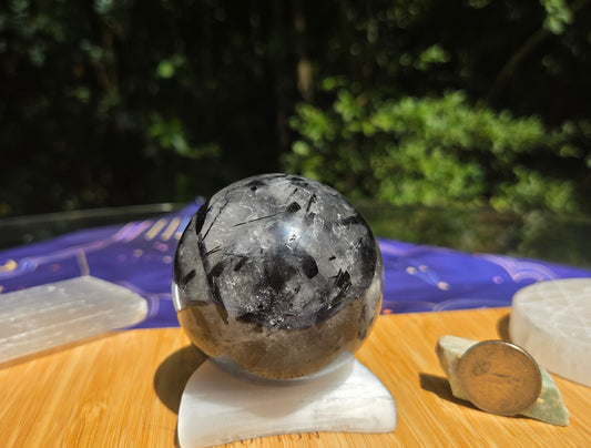 Black Rutilated Quartz Sphere