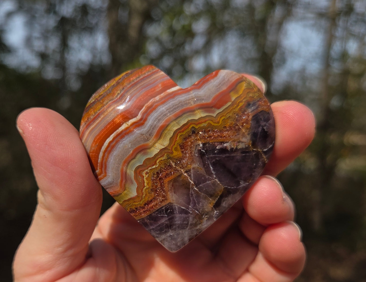 Amethyst Agate Hearts