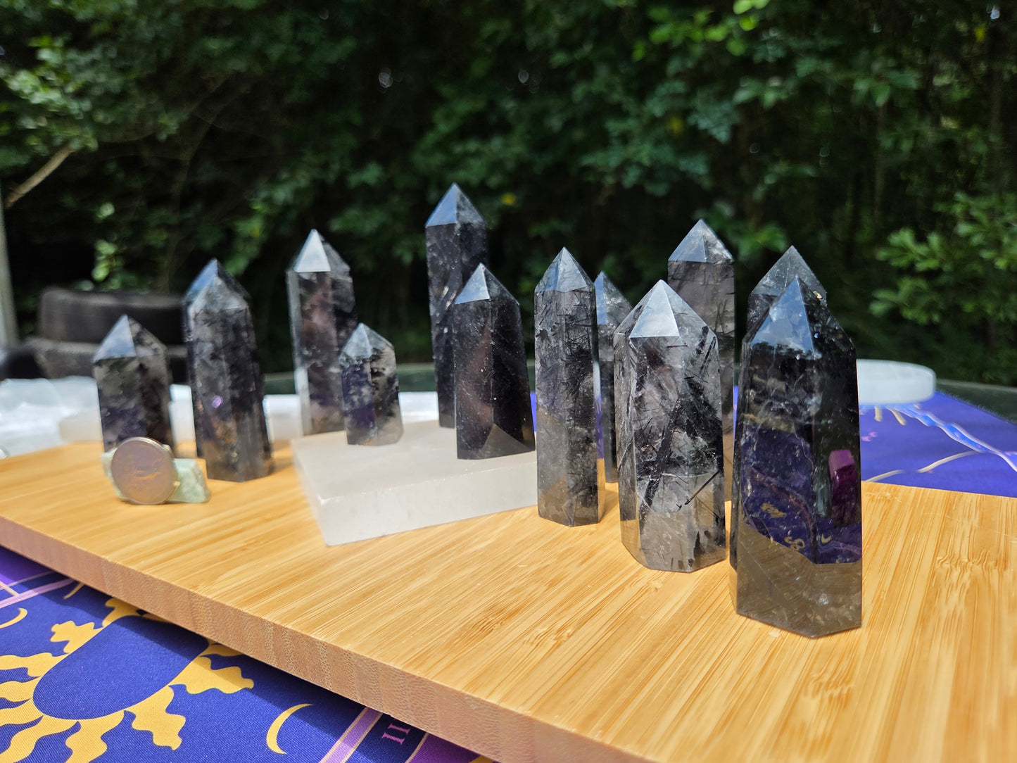 Black Rutilated Quartz Towers