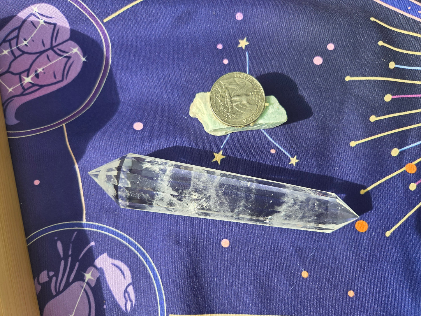 Double Terminated Faceted Quartz Wand
