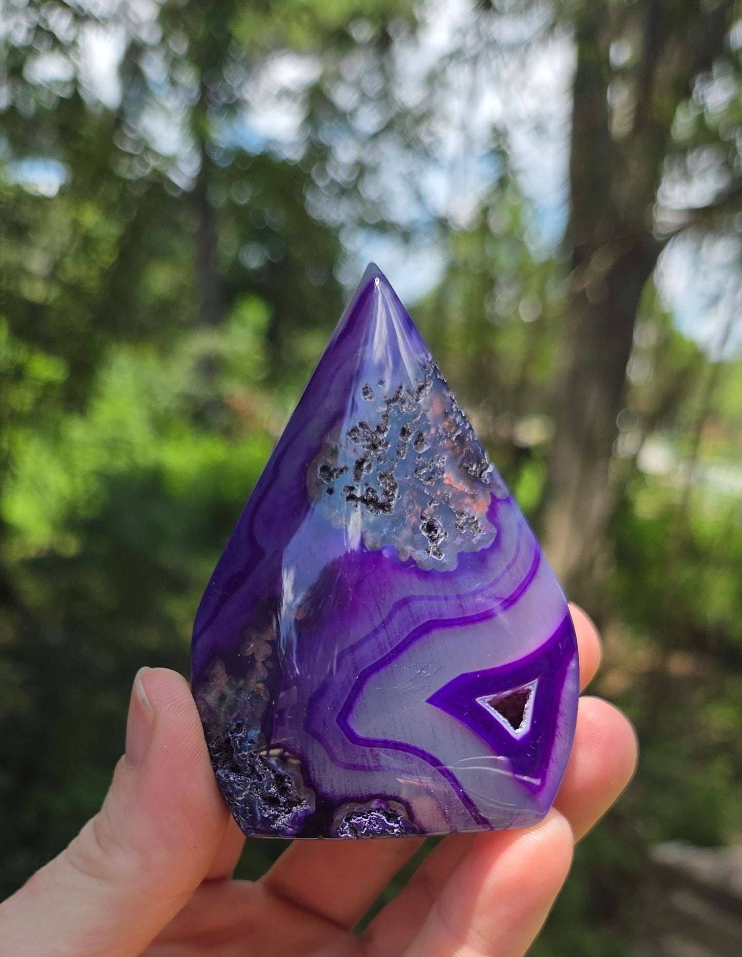 Purple Moss Agate Ornament