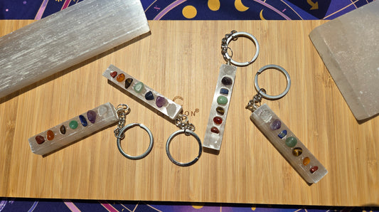 💫 Selenite Chakra Keychain 💫