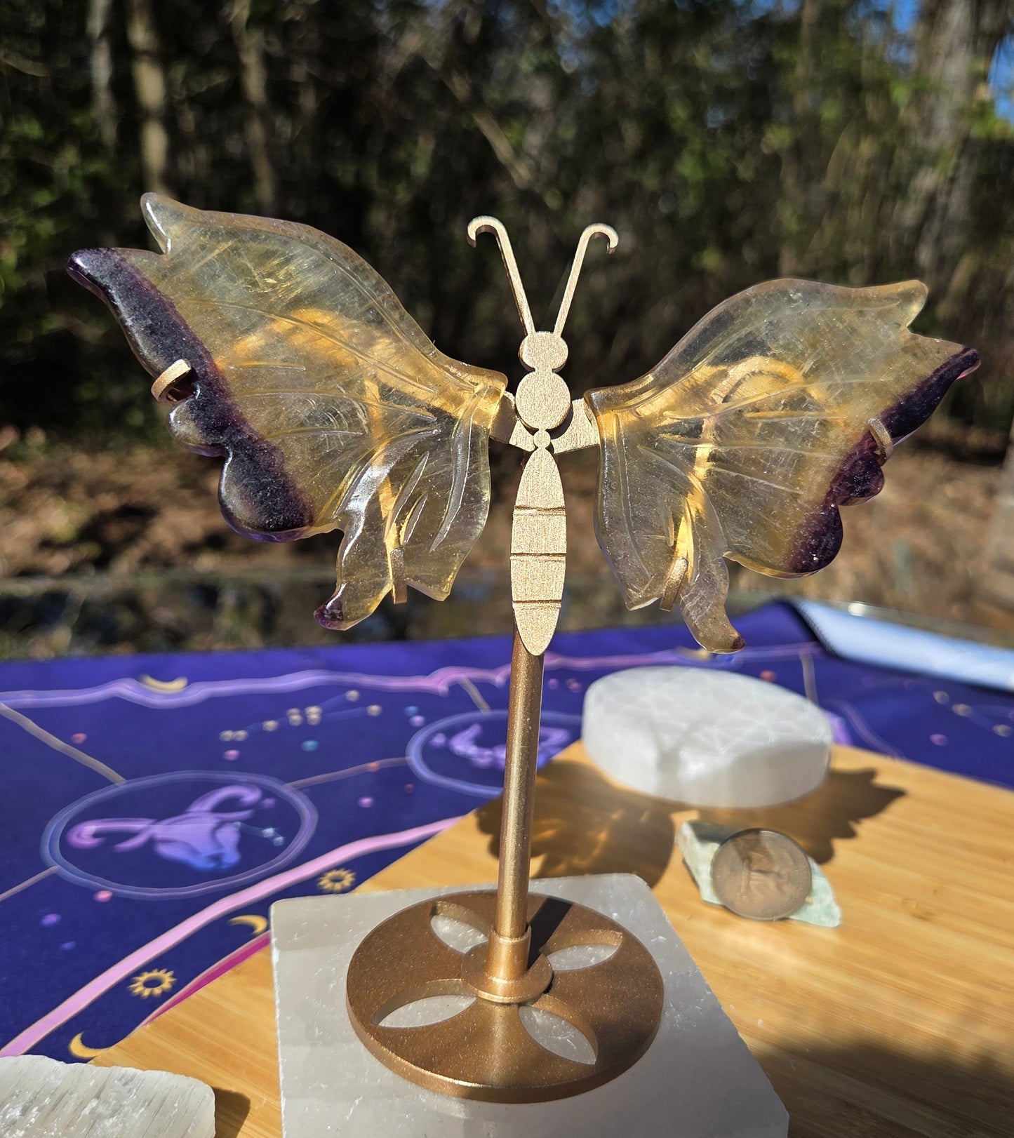 Purple & Yellow Fluorite Butterfly