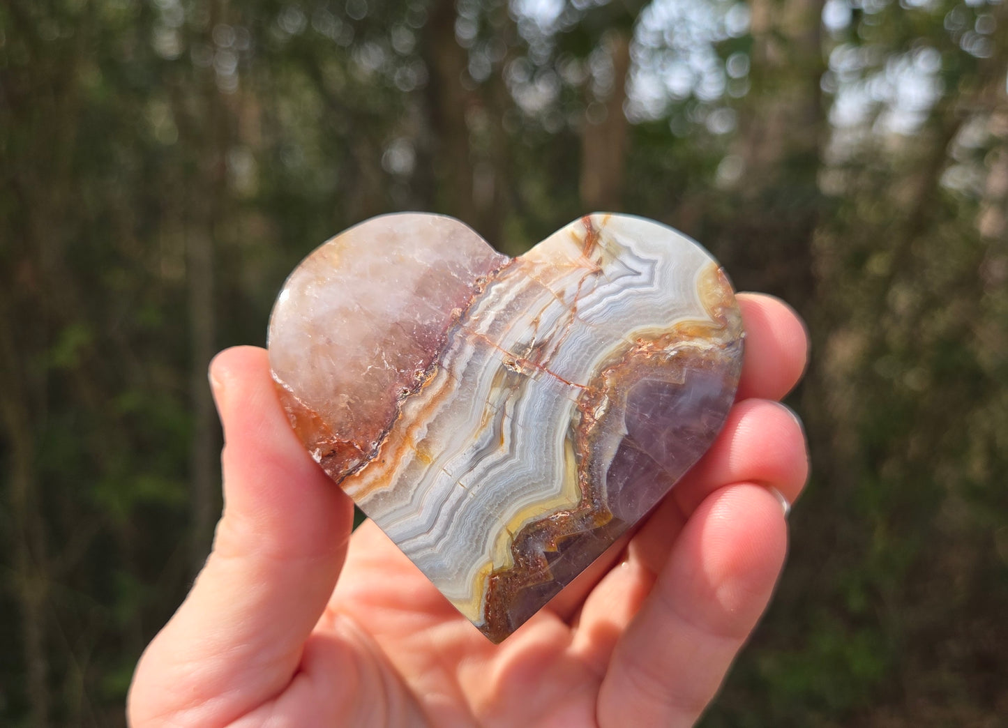 Amethyst Agate Hearts