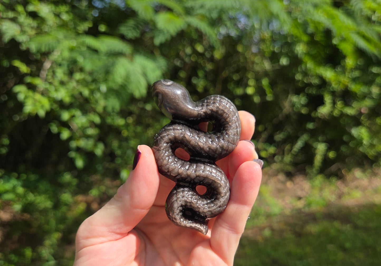 Silver Sheen Obsidian Snake