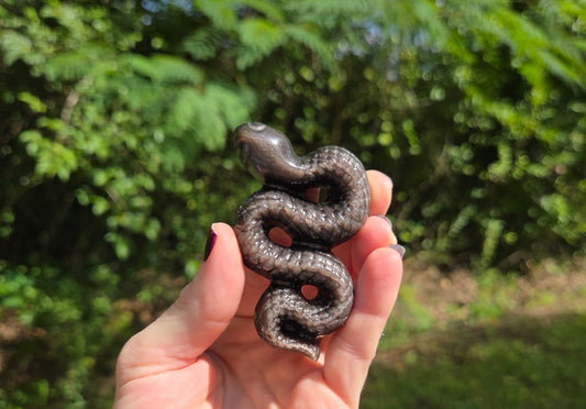 Silver Sheen Obsidian Snake