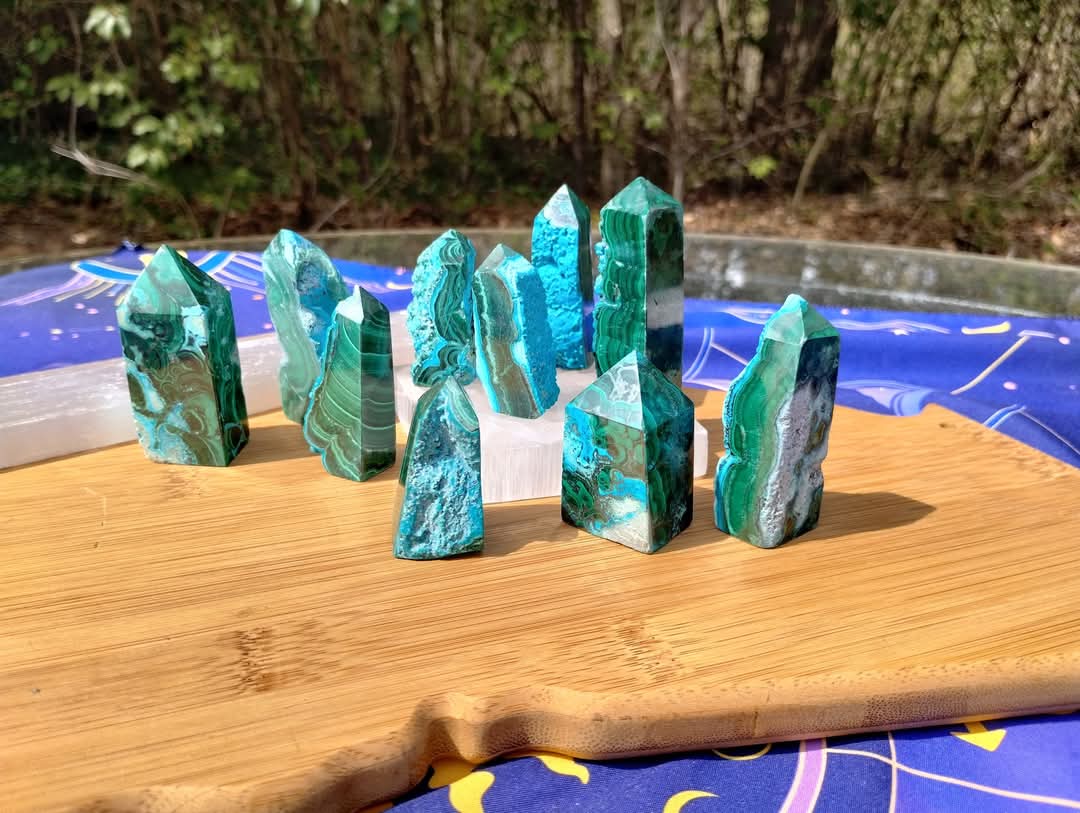 Malachite & Chrysocolla Towers