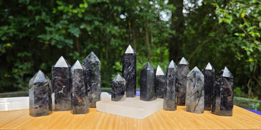 Black Rutilated Quartz Towers