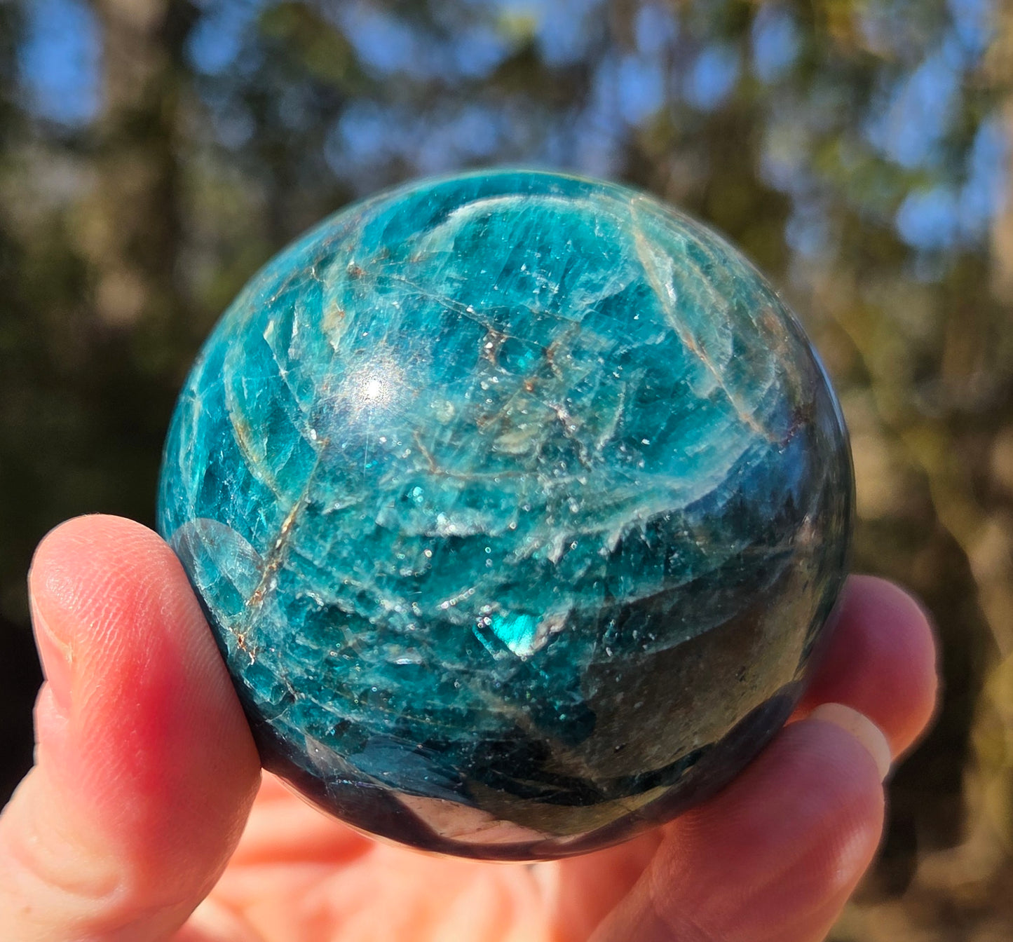 Blue Apatite Sphere
