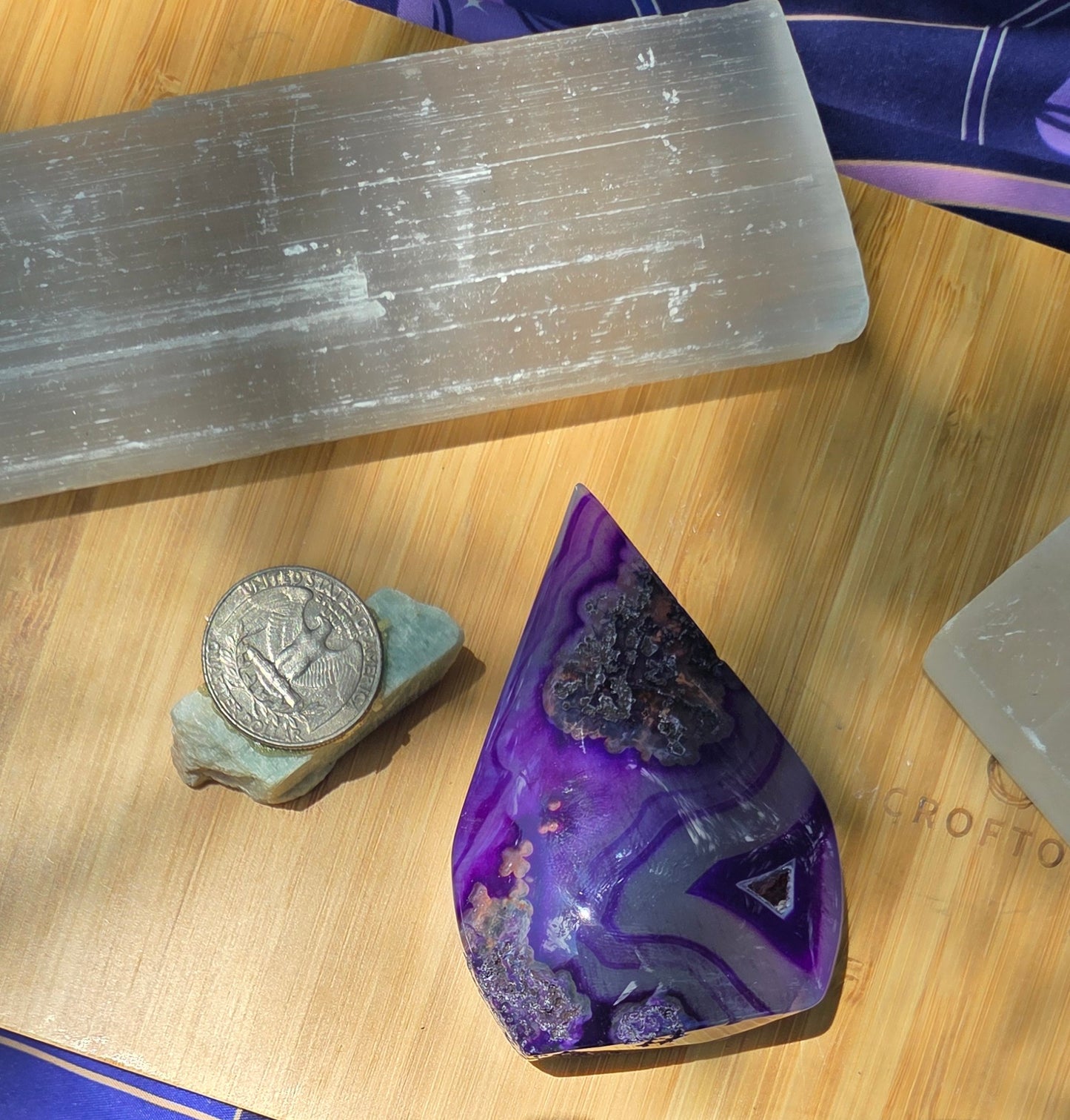 Purple Moss Agate Ornament