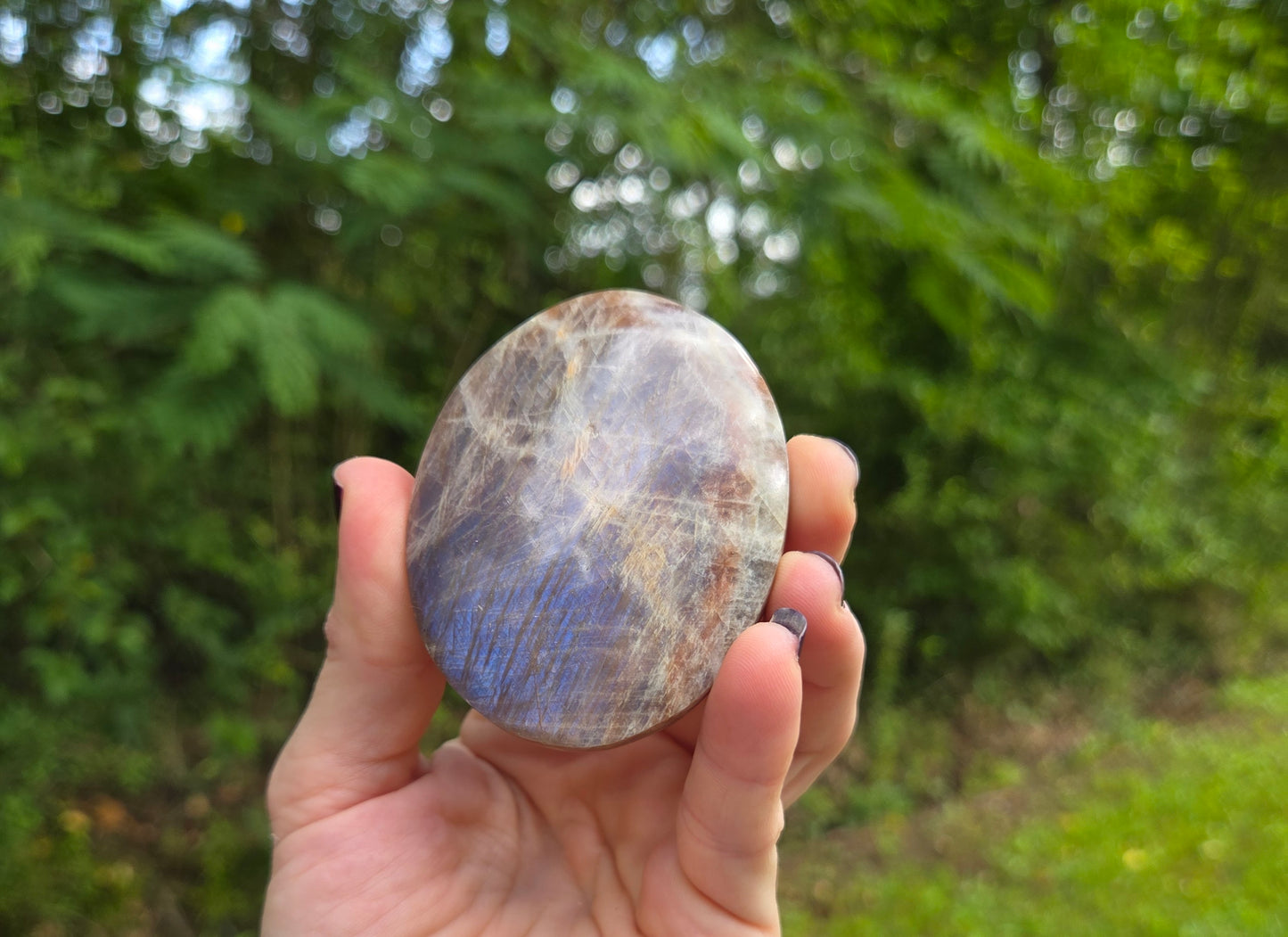 Blue Moonstone Palm Stones