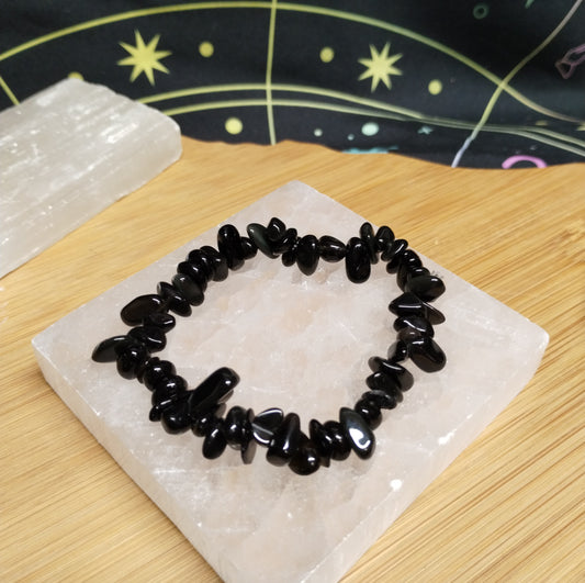 Black Obsidian Chip Bracelets