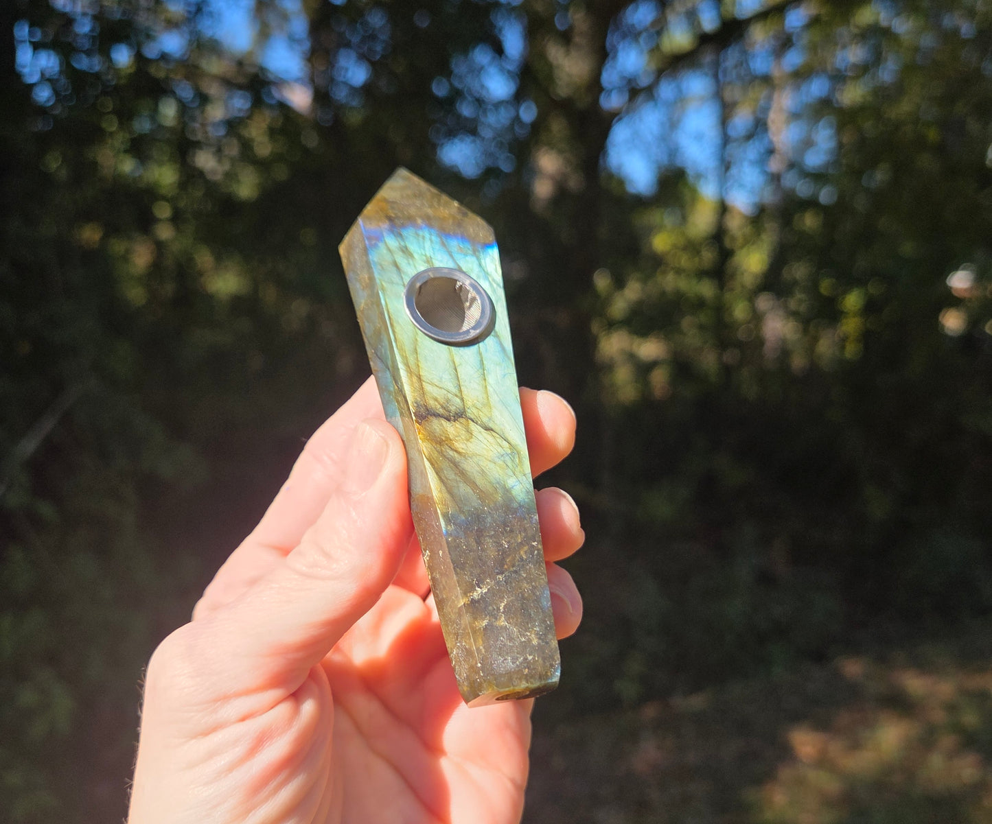 Labradorite Crystal Pipe 💨