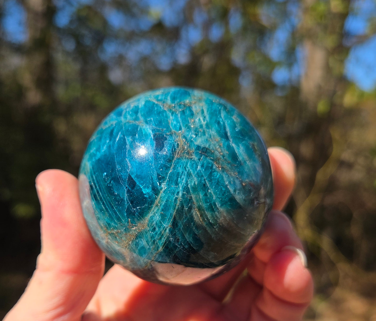 Blue Apatite Sphere